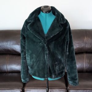 Elegant Dark Green Teddy Jacket